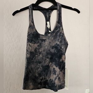 Lululemon Athletica Black and Gray Tie-Dye Tank Top
